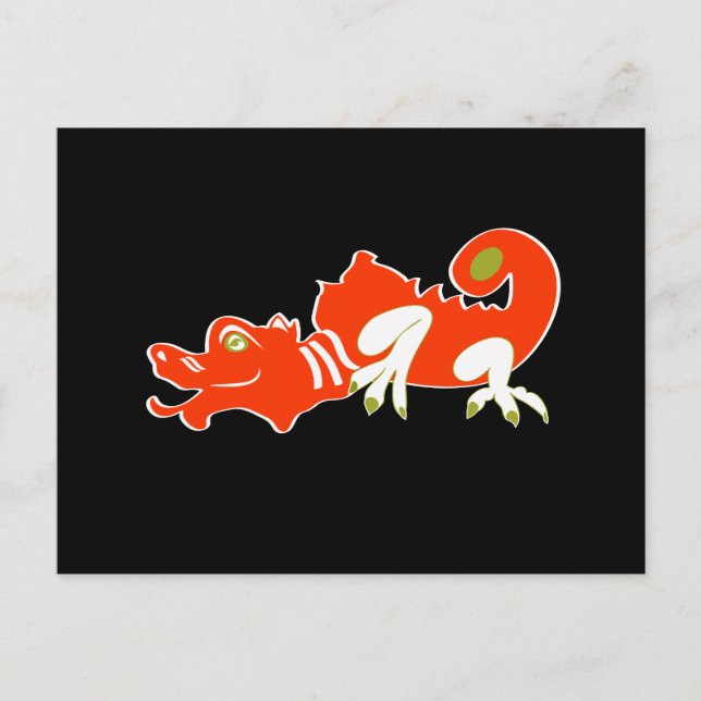 Carte Postale Dragon rouge (Devant)