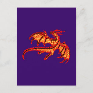 Carte Postale dragon rouge roter Drache