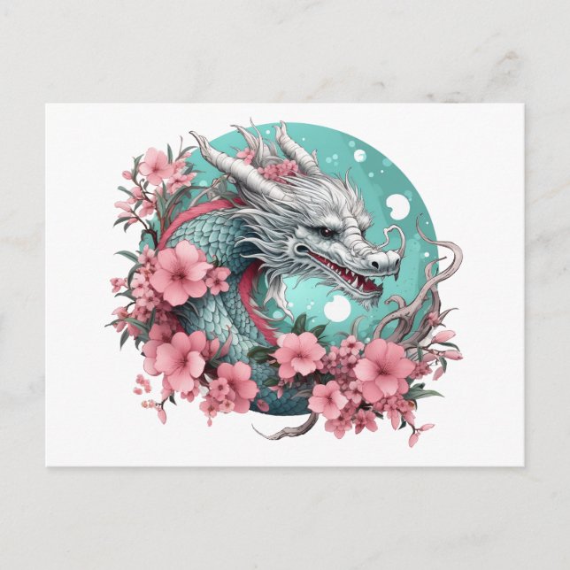 Carte Postale Dragon Sakura (Devant)