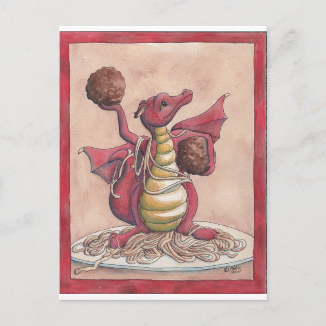 Carte Postale Dragon Spaghetti volant (Devant)