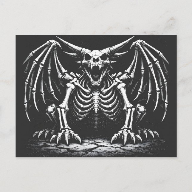Carte Postale Dragon squelette par BurnsInHell (Devant)