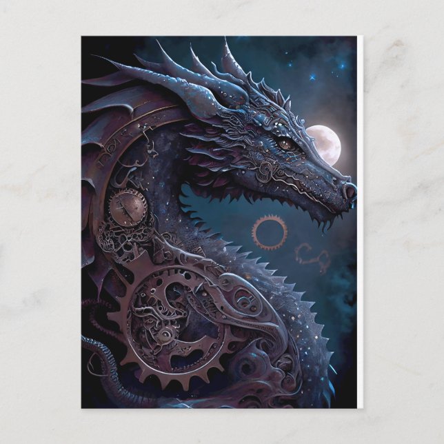 Carte Postale Dragon Steampunk (Devant)