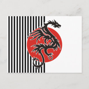 Carte Postale Dragon Sun - noir rouge blanc + vos idées