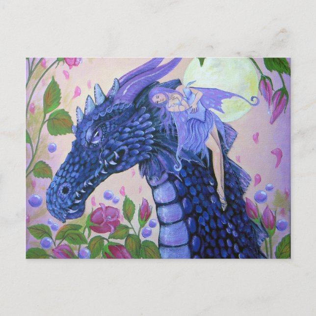 Carte Postale Dragon Tears par l'artiste Imaginaire Lori Karels (Devant)