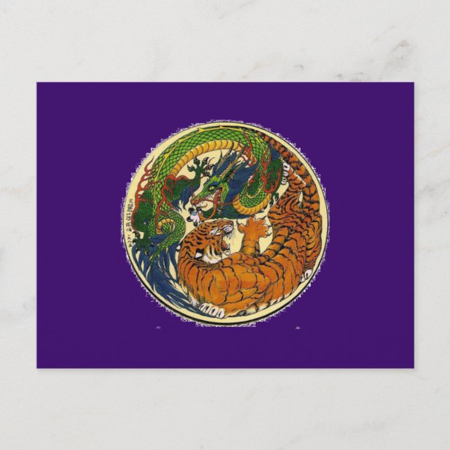 CARTE POSTALE DRAGON TIGER (Devant)