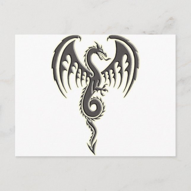 Carte Postale Dragon tribal (Devant)