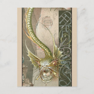 Carte Postale Dragon vert