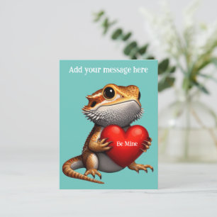 Carte Postale Dragon vert Saint-Valentin