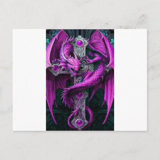 Carte Postale Dragon violet