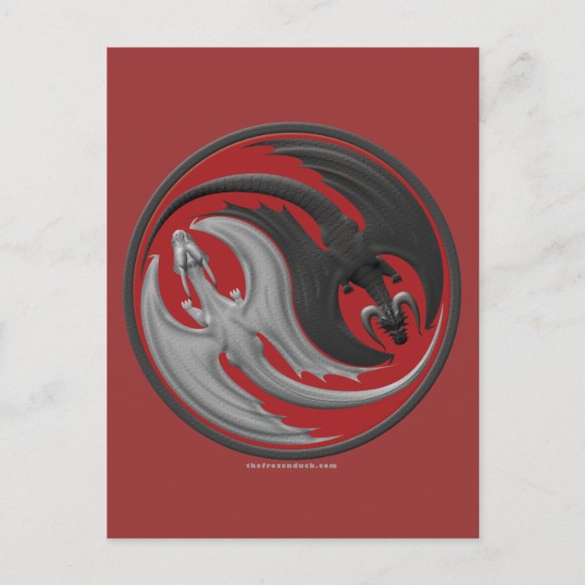 Carte Postale Dragon Yin-Yang (Devant)