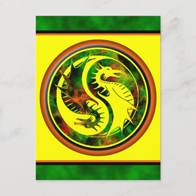Carte Postale Dragon Yin Yang (Devant)