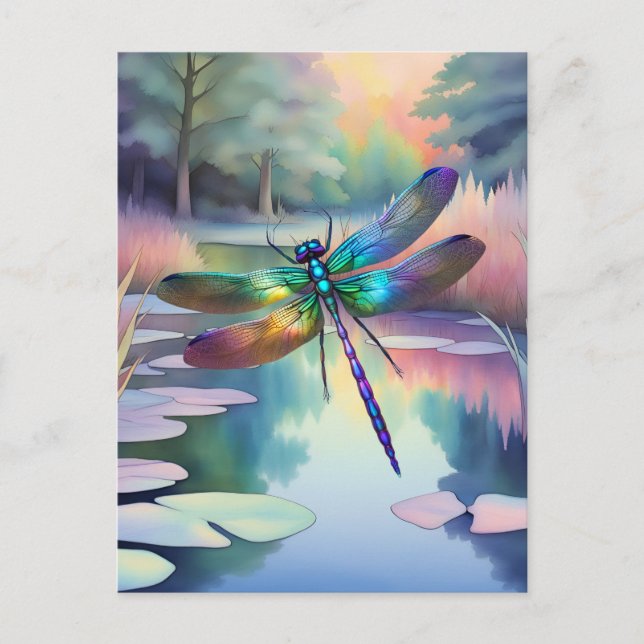 Carte Postale Dragonfly By the Pond (Devant)