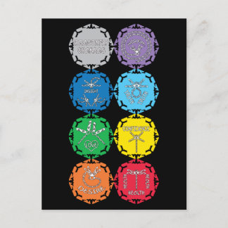 Carte Postale Dragonfly Chakras Design de texte blanc