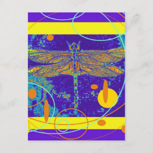 Carte Postale Dragonfly en or mystique céleste de Sharles