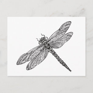 Carte Postale Dragonfly en style