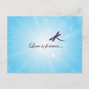 Carte Postale Dragonfly "L'AMOUR est pour toujours"