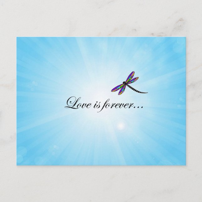 Carte Postale Dragonfly "L'AMOUR est pour toujours" (Devant)