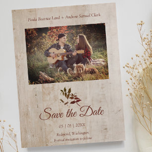 Carte Postale Dragonfly rustique sur bois avec photo en couple