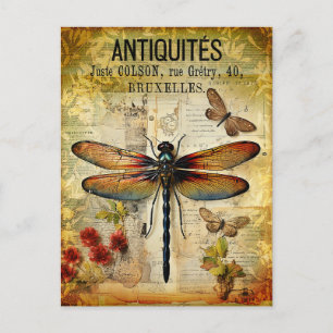 Carte Postale Dragonfly vintage