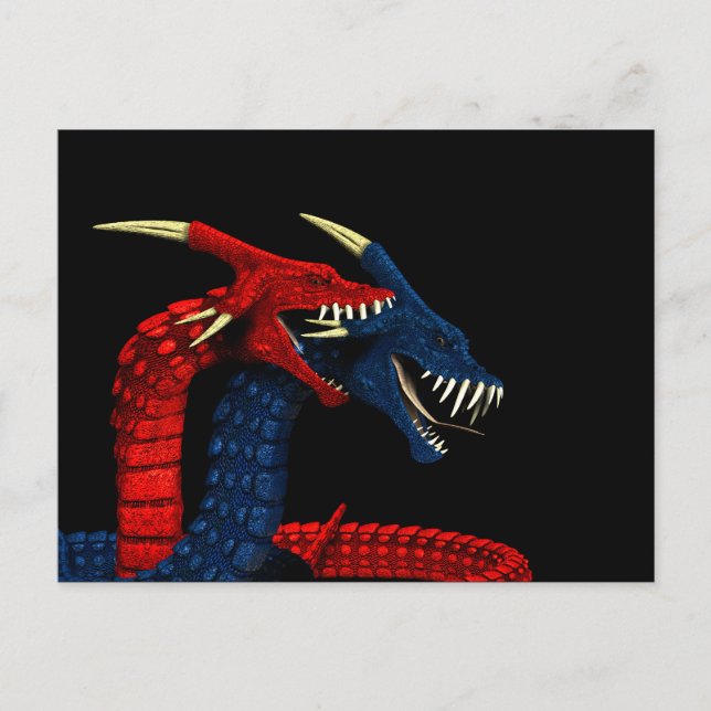Carte Postale Dragons amoureux (Devant)