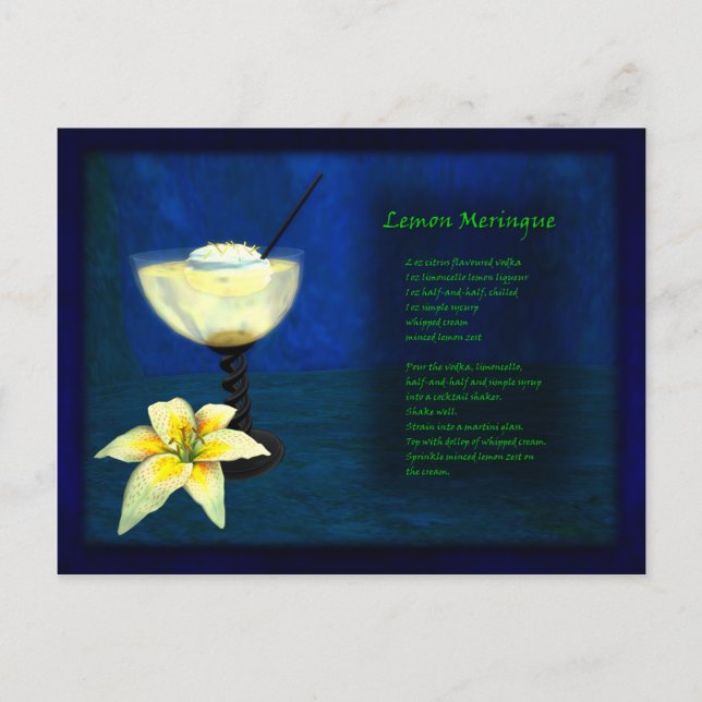 Carte Postale Dragons Cocktail Bar : Citron meringue (Devant)