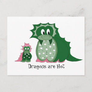 Carte Postale Dragons de dessin animé mignons