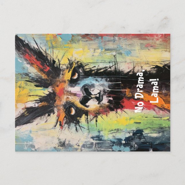 Carte Postale Drama Lama Personnalisable Funky Hipster Mignon (Devant)
