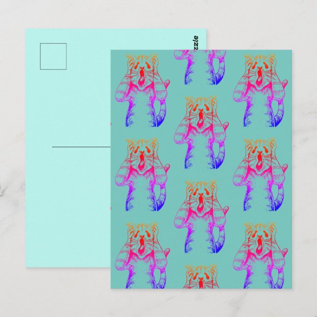 CARTE POSTALE DRAME DE CHAT D'HORREUR GOTH, QUELQU'UN A DÉPLACÉ  (Devant / Derrière)