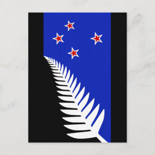 Carte Postale Drapeau à fougère argentée de Nouvelle-Zélande