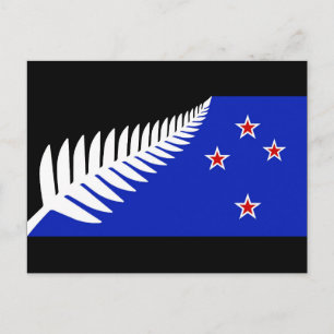 Carte Postale Drapeau à fougère argentée de Nouvelle-Zélande