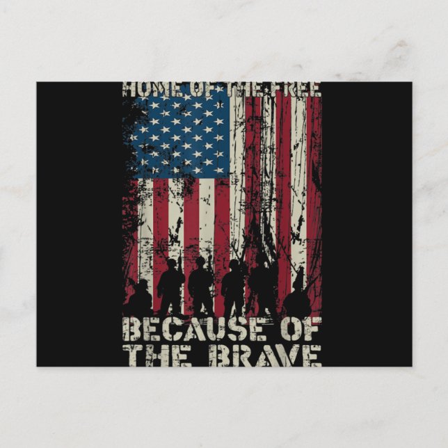 Carte Postale Drapeau À La Maison De La Liberté À Cause Du Brave (Devant)