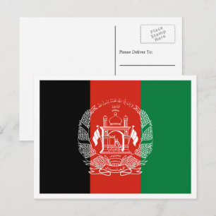 Carte Postale Drapeau afghan, Drapeau de l'Afghanistan