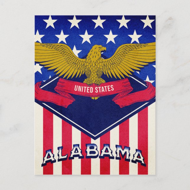 Carte Postale Drapeau Alabama USA (Devant)