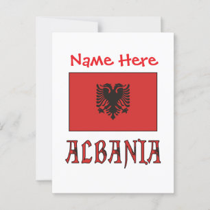 Carte Postale Drapeau albanais d'Albanie personnalisé 