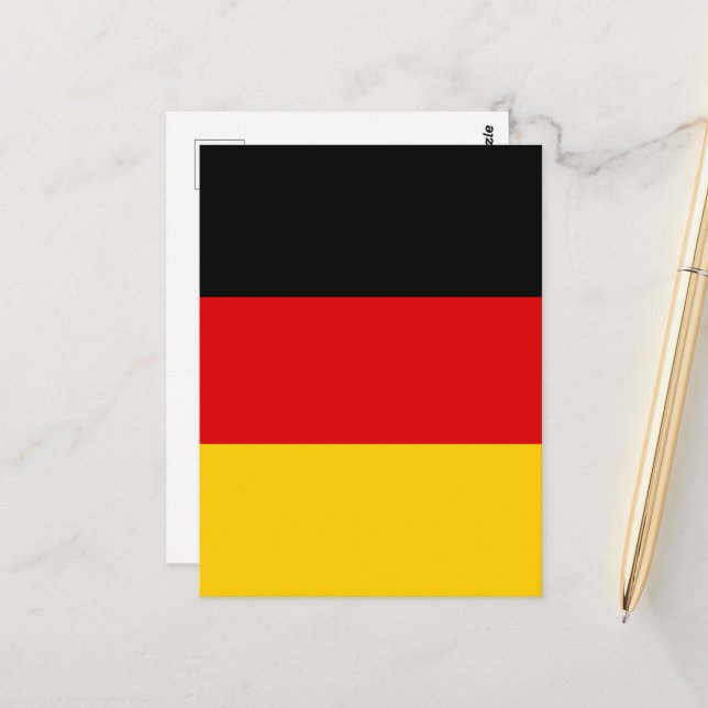 Carte Postale Drapeau allemand (Devant/Arrière en situation)