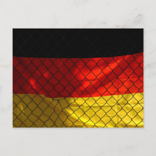 Carte Postale Drapeau allemand derrière la clôture de lien de ch