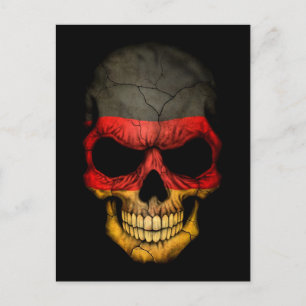 Carte Postale Drapeau allemand sur noir