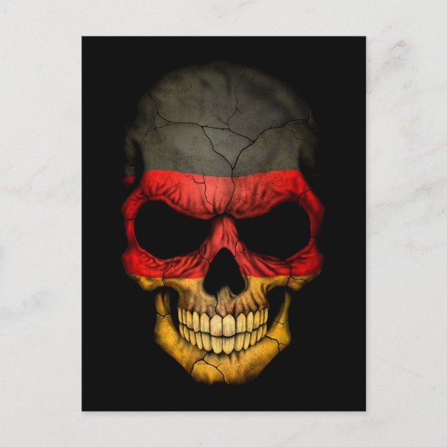 Carte Postale Drapeau allemand sur noir (Devant)