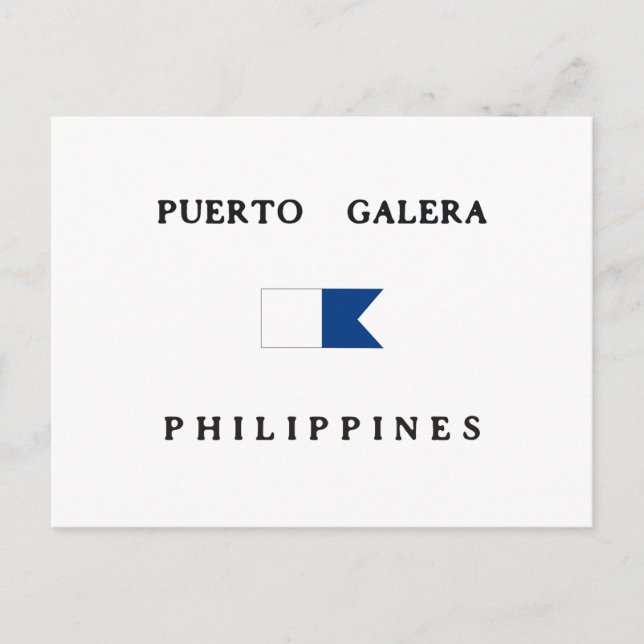 Carte Postale Drapeau Alpha de Puerto Galera Philippines (Devant)