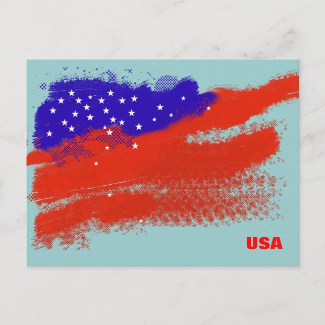 Carte Postale drapeau américain (Devant)