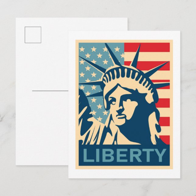Carte Postale Drapeau Américain (Devant / Derrière)