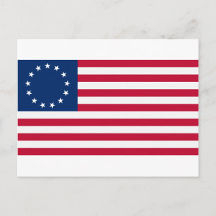 Carte Postale Drapeau américain 13 étoiles Betsy Ross