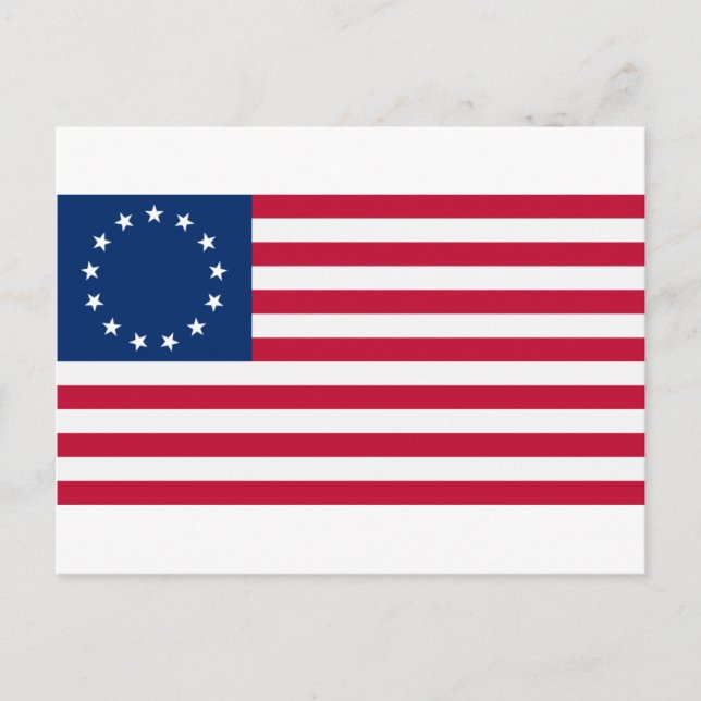 Carte Postale Drapeau américain 13 étoiles Betsy Ross (Devant)
