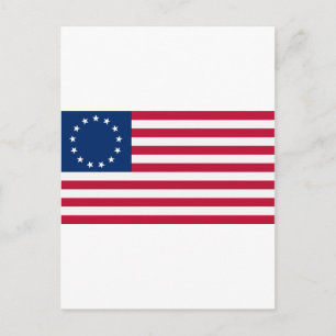 Carte Postale Drapeau américain 13 étoiles Betsy Ross