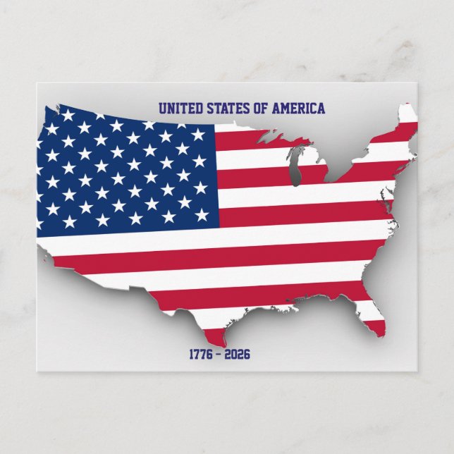 Carte Postale Drapeau Américain 250e Anniversaire 1776-2026 (Devant)