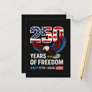 Carte Postale drapeau américain 250e anniversaire américain
