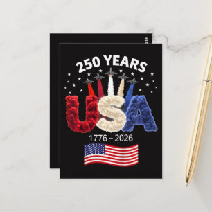 Carte Postale Drapeau américain 250e anniversaire USA 250 ans 