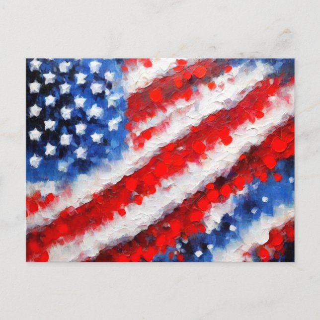 Carte postale Drapeau Américain Abstrait (Devant)