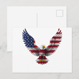 Carte Postale Drapeau américain aigle chauve 4 juillet