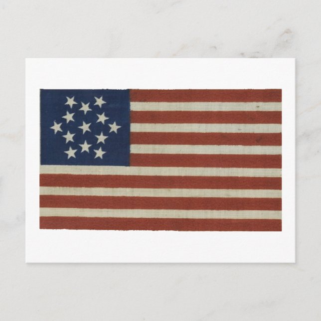 Carte Postale Drapeau américain avec 13 étoiles (Devant)